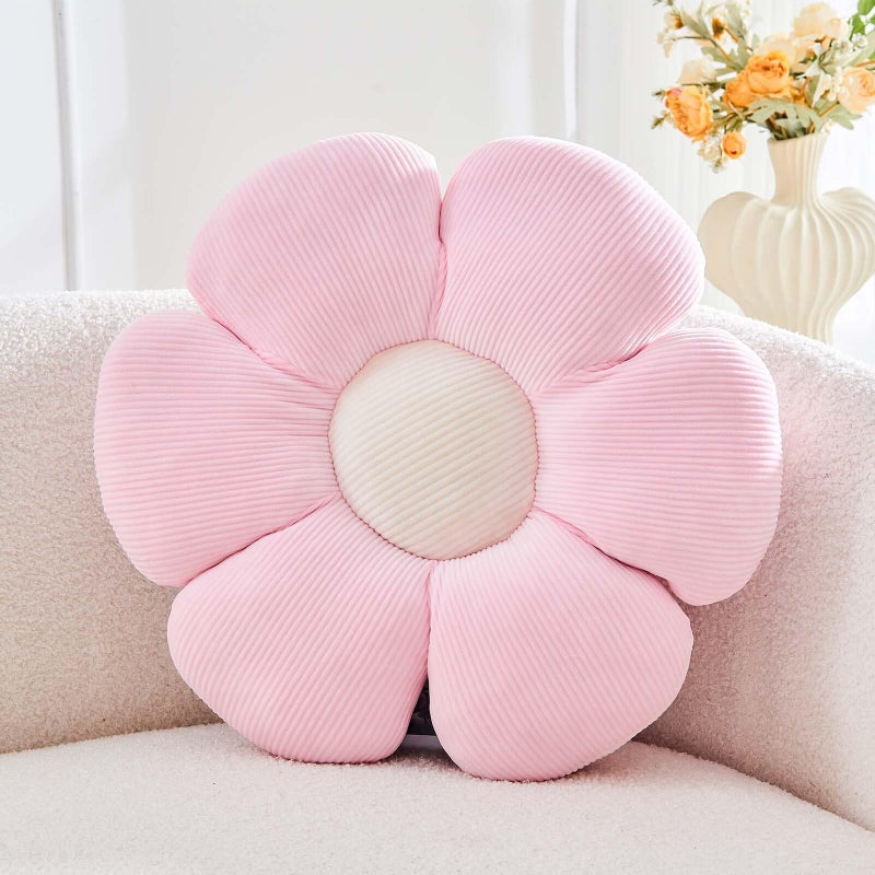Kcvvcr Pink Flower Pillow 149 Cute Flower Shaped Floor Pillow Aesthetic Floral Plush Daisy Decorative Throw Pillows for Bed Sofa Couch - Image 2