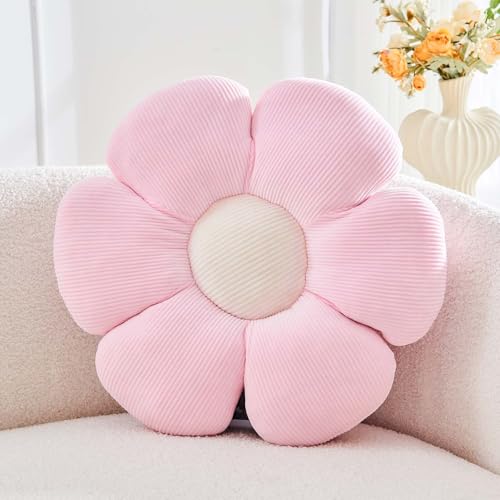 Kcvvcr Pink Flower Pillow 149 Cute Flower Shaped Floor Pillow Aesthetic Floral Plush Daisy Decorative Throw Pillows for Bed Sofa Couch - Image 1