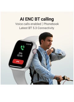 Zoom Plus Bluetooth Calling Full Touch Display Multi-Function Smartwatch For Men & Women Silver  - Image 5