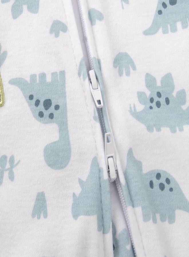 Baby Essentials Baby Boy Footie Set,Dinosaur Romper Footie Pajama with Matching Hat, Long Sleeve Double Zipper Sleep & Play Outfit (Newborn) - Image 4