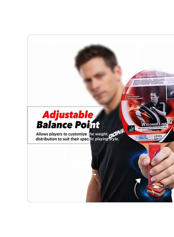 Donic Waldner 600 Table Tennis Bat with Cover | 5-Ply Blade | 1.8mm Sponge | ITTF Approved Rubber | Flared Handle | Control & Spin Optimized | Ideal for Beginners & Intermediate Players - Image 5