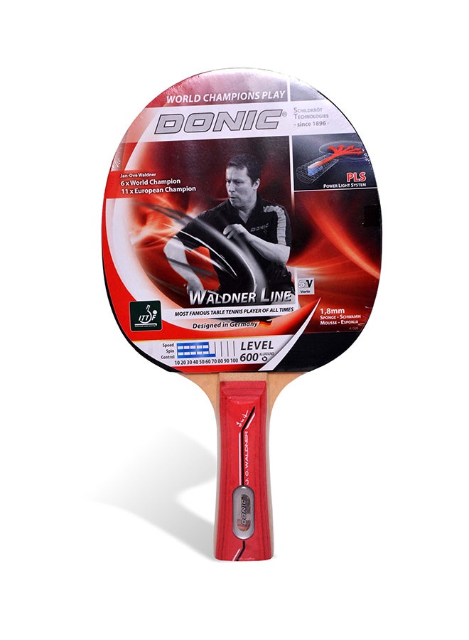 Donic Waldner 600 Table Tennis Bat with Cover | 5-Ply Blade | 1.8mm Sponge | ITTF Approved Rubber | Flared Handle | Control & Spin Optimized | Ideal for Beginners & Intermediate Players - Image 1