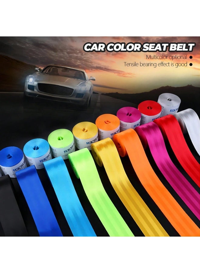 CCYY Universal 4.8cm/1.89in Wide Car Seat Belt Replacement Strap – 3.6M/141.1in Length, Durable Polyester Webbing for Sedan/SUV/Truck, Easy to Install - Image 2