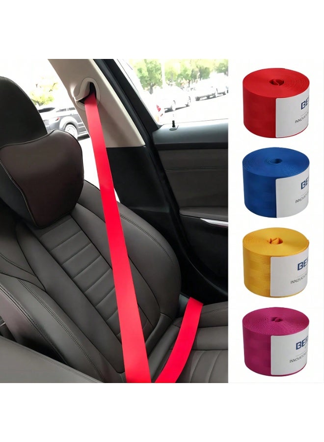 CCYY Universal 4.8cm/1.89in Wide Car Seat Belt Replacement Strap – 3.6M/141.1in Length, Durable Polyester Webbing for Sedan/SUV/Truck, Easy to Install - Image 3