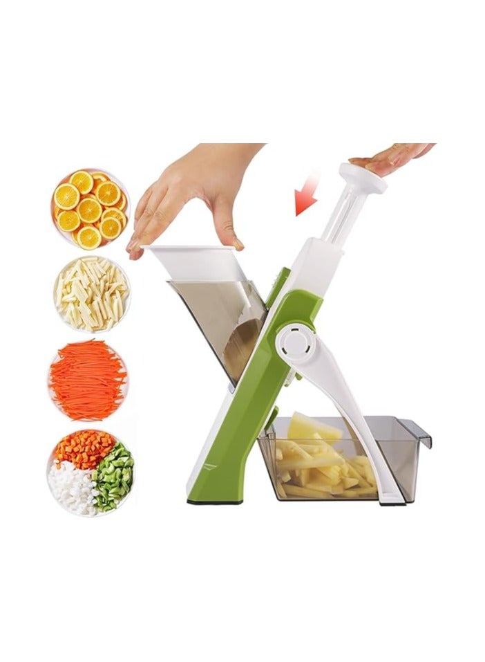 AZTECO Multifunctional Adjustable Mandoline Slicer – Safe Vegetable Cutter, Potato Chopper, Julienne Dicer & Food Slicer with Thickness Control for Fast Meal Prep - Image 1