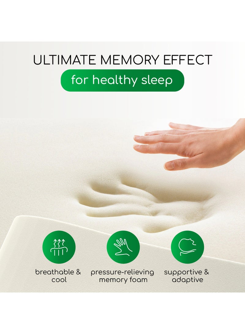 Memory Foam Pillow for Sleeping, Orthopedic Cervical Pillow for Neck Pain Relief, Medium Firmness, Unique Cooling Pillowcase, 60x40 cm, Zippered Removable Cover  - Image 3