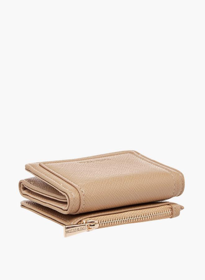 Flora Bella By Shoexpress Textured Tri-Fold Wallet with Snap Button Closure - Image 4
