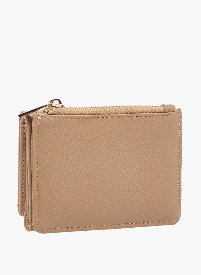 Flora Bella By Shoexpress Textured Tri-Fold Wallet with Snap Button Closure - Image 2