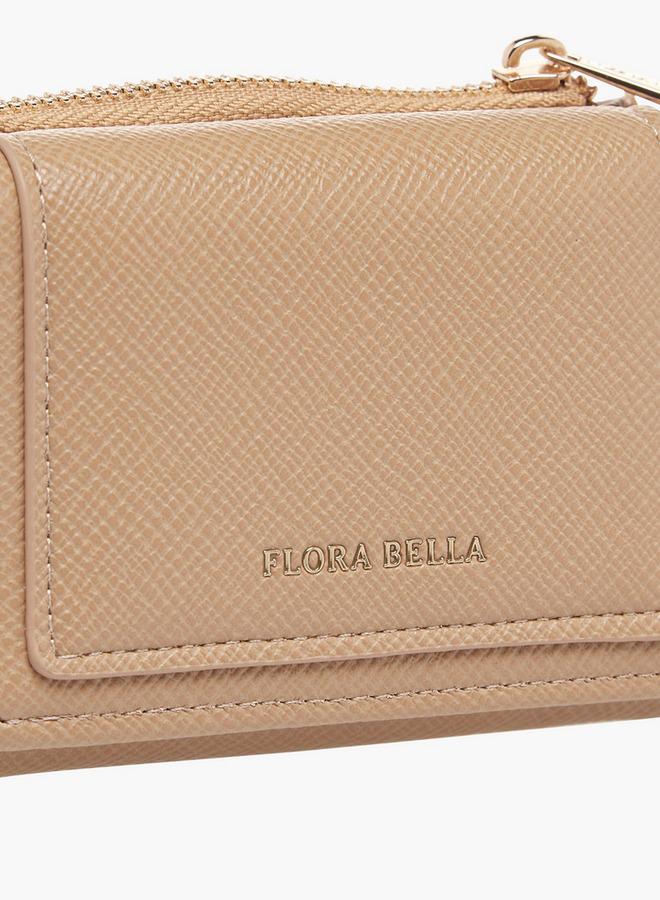 Flora Bella By Shoexpress Textured Tri-Fold Wallet with Snap Button Closure - Image 3