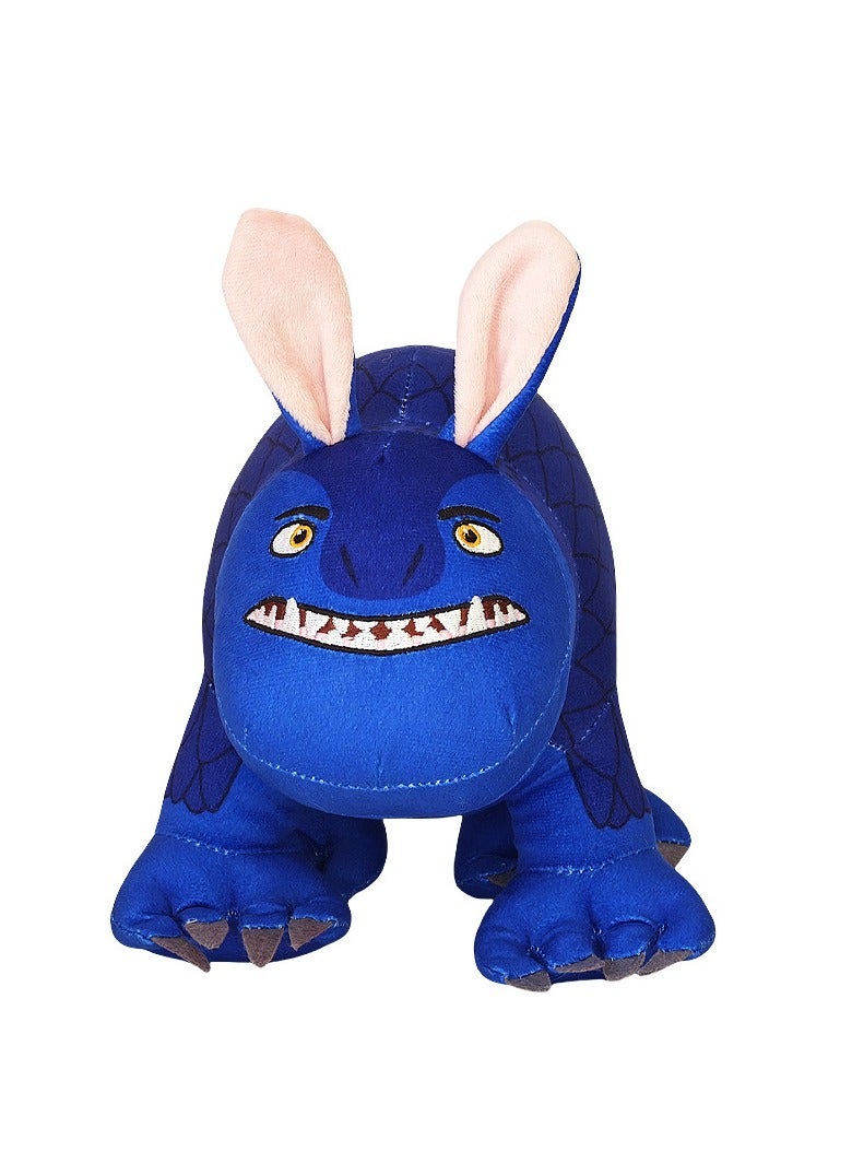 New Spellbound Anime Movie Peripheral, Cute Doll, Blue Baring Tooth Rabbit Ear Monster Plush Toy (25cm)