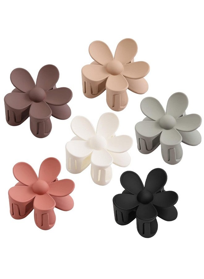 Plenteous Flower Hair Claw Clips for Women - Matte Daisy Claw Clips, Cute Strong Hold Barrettes, Large Hair Clamps for Thin & Thick Hair, 6 PCS, Multicolor - Image 1