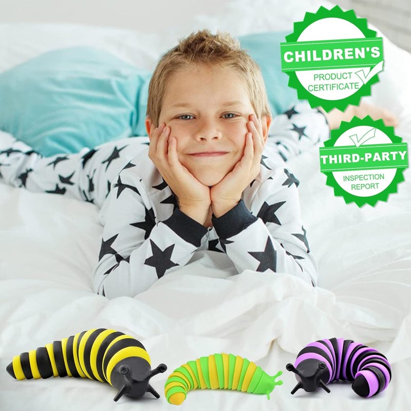 Cevioce Fidget Slug Toys for Kids & Adults, 3Pcs Cute Autism Sensory Toys for Autistic Children Toddlers - Halloween Party Favors - Image 2