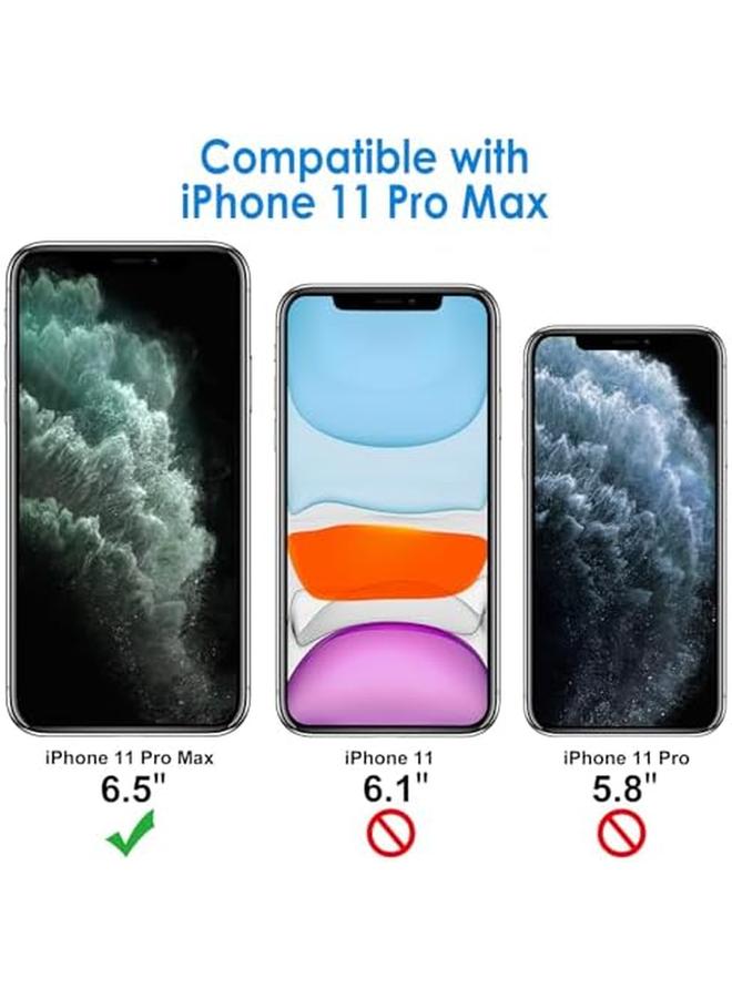 جي تيك جراب لهاتف iPhone 11 Pro Max مقاس 6.5 بوصة، غطاء خلفي شفاف مقاوم للصدمات ومضاد للخدش، لون أخضر جبال الألب - Image 2