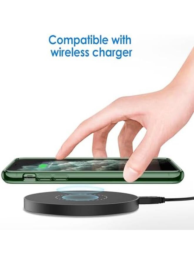 جي تيك جراب لهاتف iPhone 11 Pro Max مقاس 6.5 بوصة، غطاء خلفي شفاف مقاوم للصدمات ومضاد للخدش، لون أخضر جبال الألب - Image 4