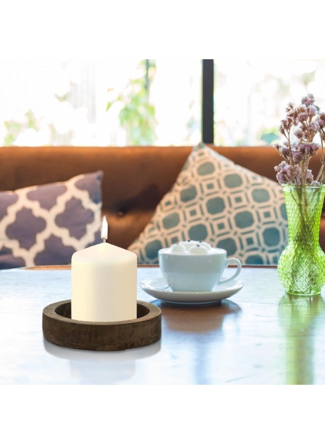 Unscented Ivory Pillar Candles - Dripless Clean Burning Smokeless Household Dinner Candle SPA Romantic Candles Relaxing Saturdays, Special Occasions - Long Burning Hours | Set of 6 - Image 2