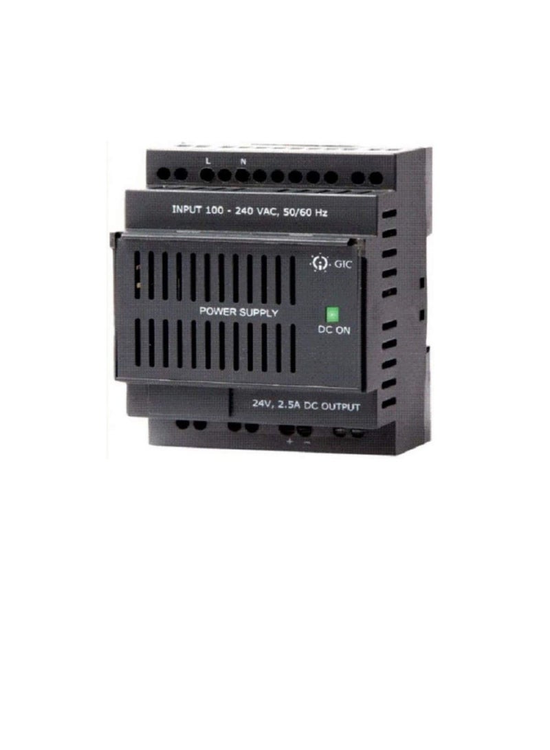 GIC Din Rail DB Mounted 100-240V to 24V DC 2.5A Single Output Switched Mode Power Supply Converter - Made in India  - Image 2