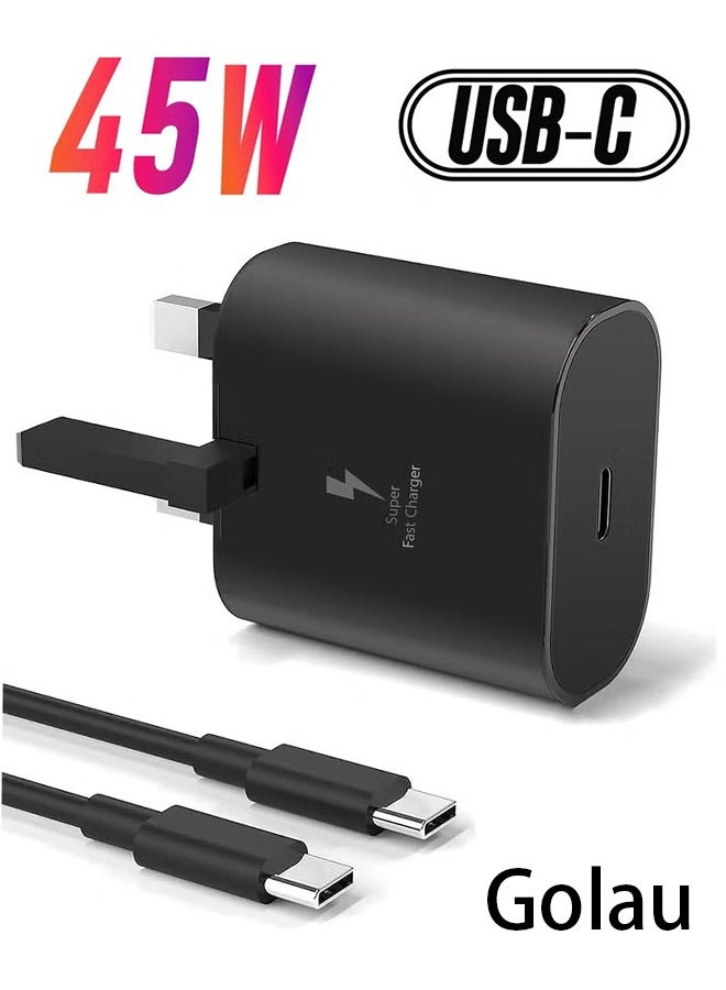 Golau 45W Type C Charger Fast Charging Block with 1M USB C Cable Compatible with Samsung Galaxy S24 Ultra S24 S24 Plus S23 Ultra S23 S23 Plus S22 Ultra S22 Plus S22 for Daily Use Home Office and Travel - Image 1