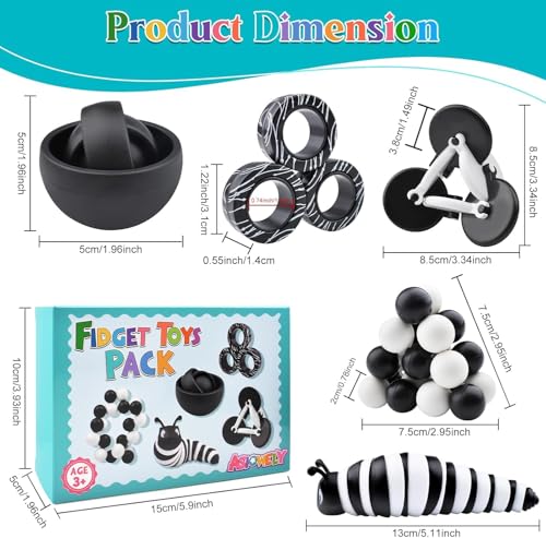 ASIOWELY Fidget Toys Adults Pack 5PC Sensory Toys Set Easter Basket Stuffers for Kids 812 Teen Autism Desk Toy Stress Relief Fidget Spinners for ADHD Valentines Day Gifts for Children Cool Gadgets for Men - Image 5