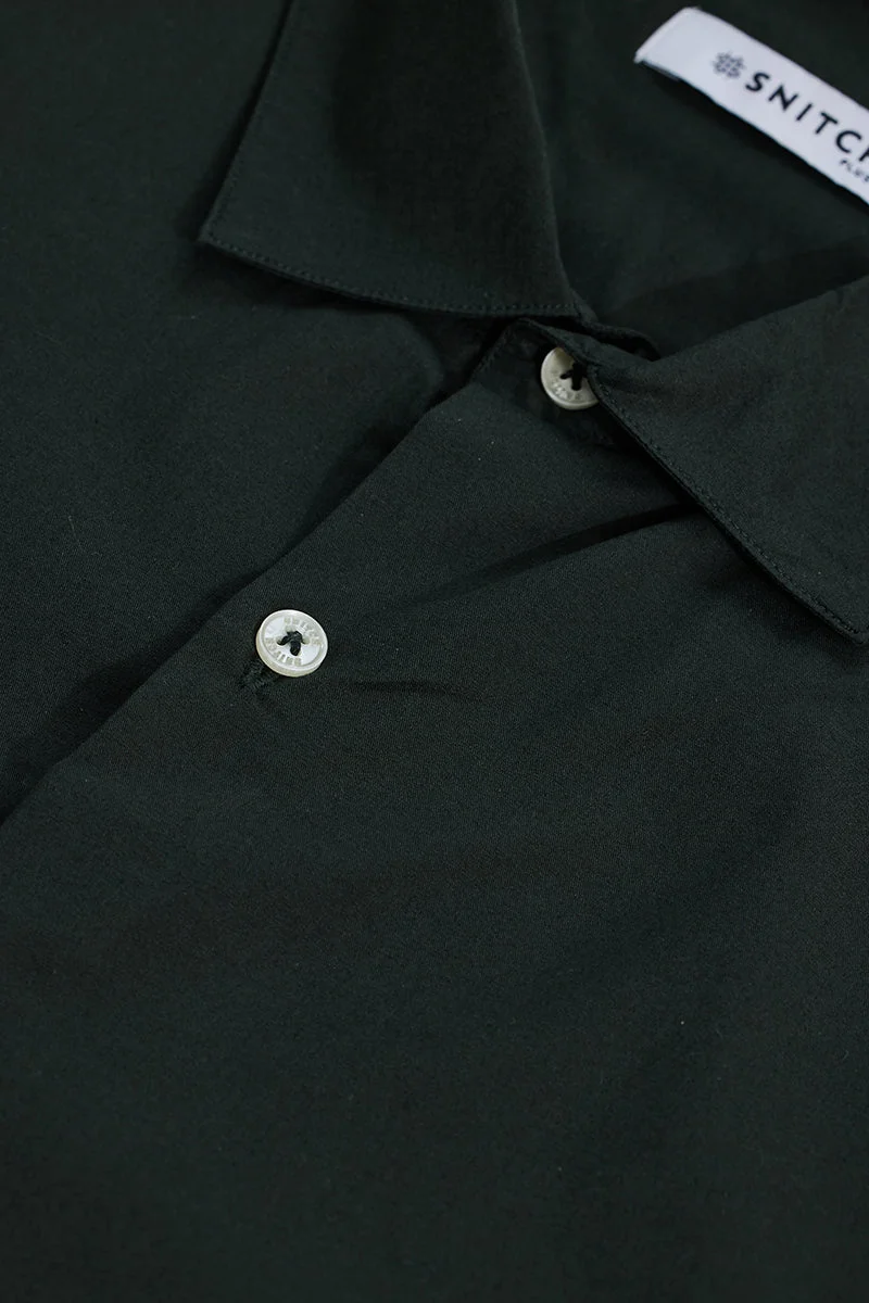 SNITCH قميص مقاس كبير أخضر داكن بقصة عادية