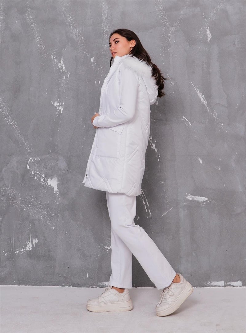 Bwest Sarah Hooded Puffer Vest Sports Tri-Piece Suit - 70030 - White - Image 4