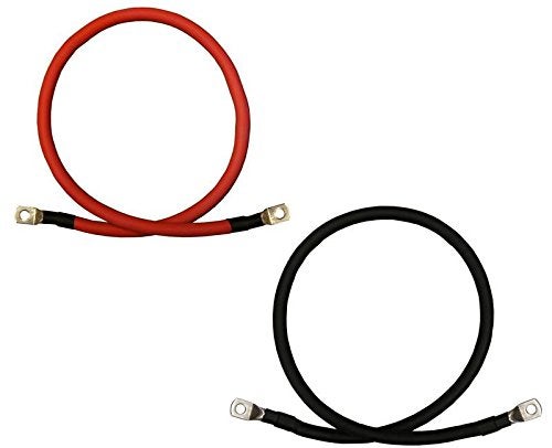 40 AWG Gauge Red Black Pure Copper Battery Inverter Cables Solar RV Car Boat 3 feet 38 in Lugs