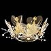 winvin Flowers Mesh Pearls Crown Cake Topper For Weddings Parties Costume Cosplay Photography Prop - Image 3