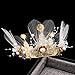 winvin Flowers Mesh Pearls Crown Cake Topper For Weddings Parties Costume Cosplay Photography Prop - Image 5