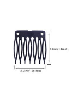 yantaisiyu 50 PCS Hair Clip Combs for Wigs - 7-Teeth Plastic Combs with Caps, Ideal for Wig Making Accessories (Black)  - Image 2