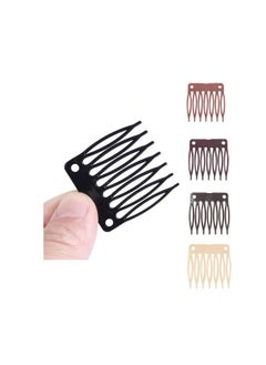 yantaisiyu 50 PCS Hair Clip Combs for Wigs - 7-Teeth Plastic Combs with Caps, Ideal for Wig Making Accessories (Black)  - Image 1