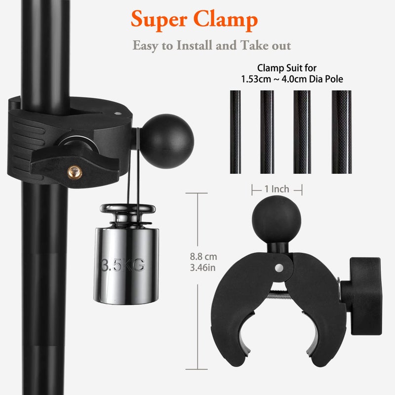 Peastrex Ipad Holder for Mic Stand, Tablet Phone Holder Micophone Music Stand Mount Adjustable Rotatabe with Super Handle Clamp for iPad Pro 12.9 Air Mini, Android, 4 to 13.5inch iPhones and Tablets - Image 5