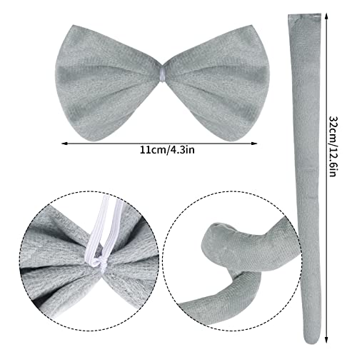 Jmkcoz Gray Mouse Costume Tutu Set, Mouse Ear Headband Bowtie Tail Bow Tie Animal Fancy Dress Costume Kit for Halloween Cosplay Party Decoration - Image 3