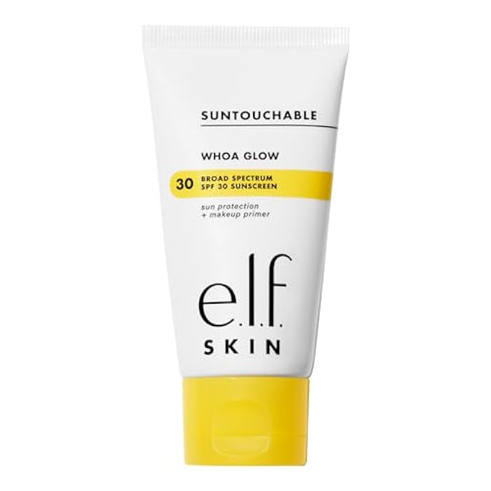 elf e.l.f. SKIN Suntouchable Whoa Glow SPF 30, Sunscreen & Makeup Primer For A Glowy Finish, Made With Hyaluronic Acid, Vegan & Cruelty-Free, Packaging May Vary, Sunbeam - Image 1