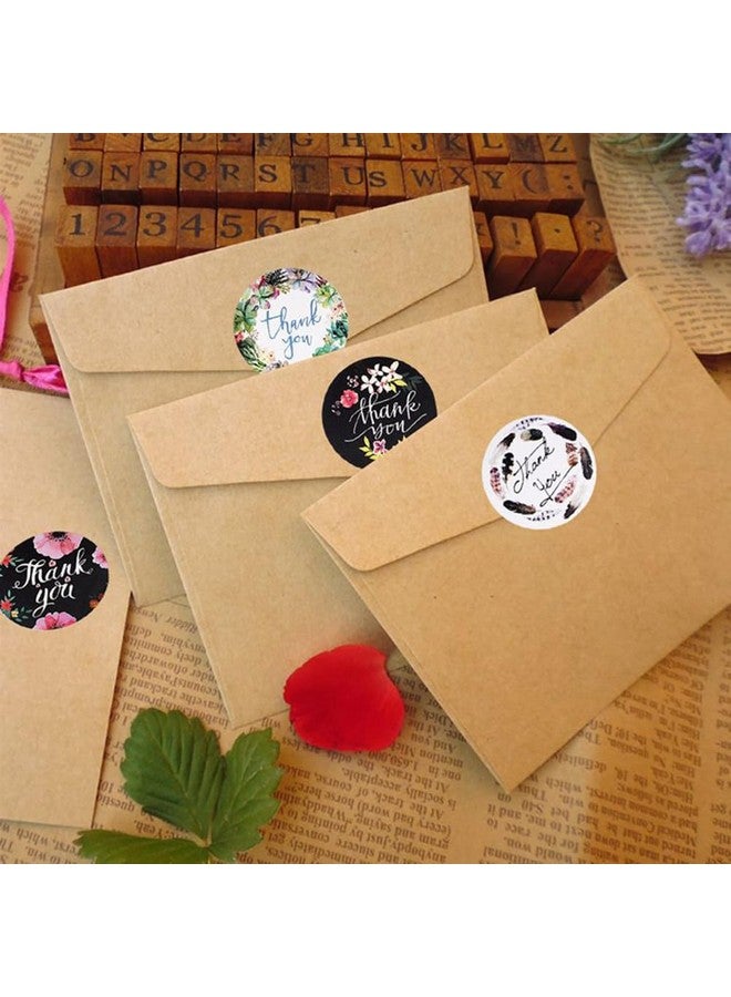 Citihomy 500 Pcs Thank You Stickers 8 Designs 1 Inch Thank You Stickers for Packaging Thank You Stickers for Small Business Thank You Label Stickers Self-Adhesive Labels (Black Floral) - Image 4
