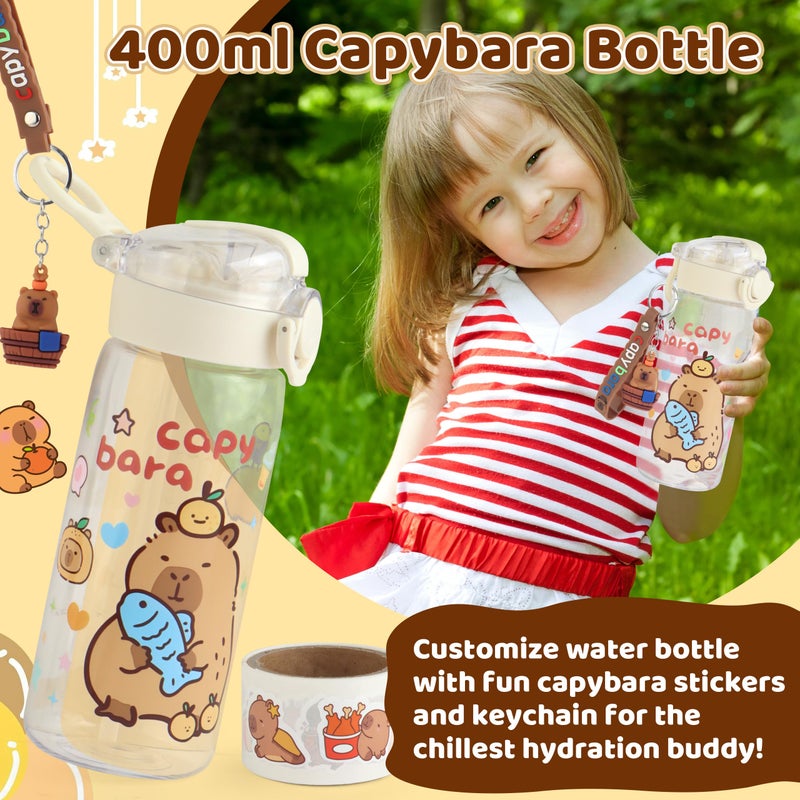Tekeii Capybara Gifts Box, Cute Capybara Toy for Girls Kids for Back to School, Birthday, of Shoulder Bag, Coin Purch, Water Bottle, Keychain, Plush Notebook, Eye Mask, Bracelet, Pocket Comb - Image 5