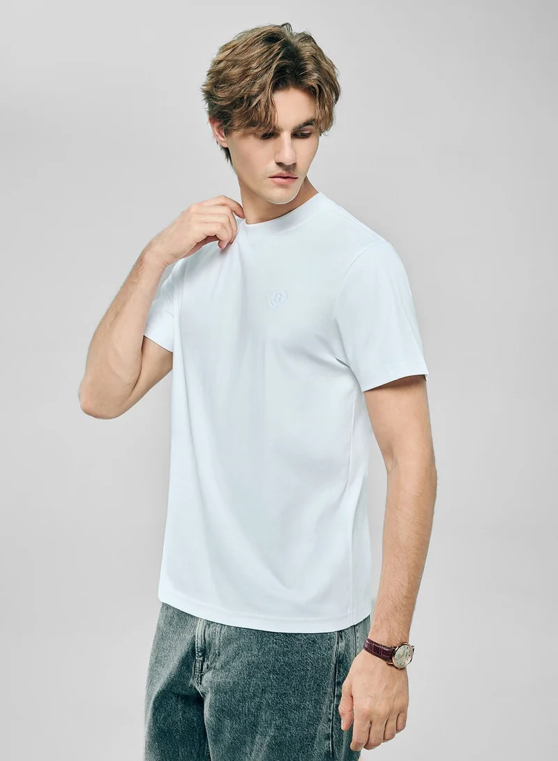 جيوردانو Men's Slim Fit Liquid Touch Cotton Crew Neck Tee