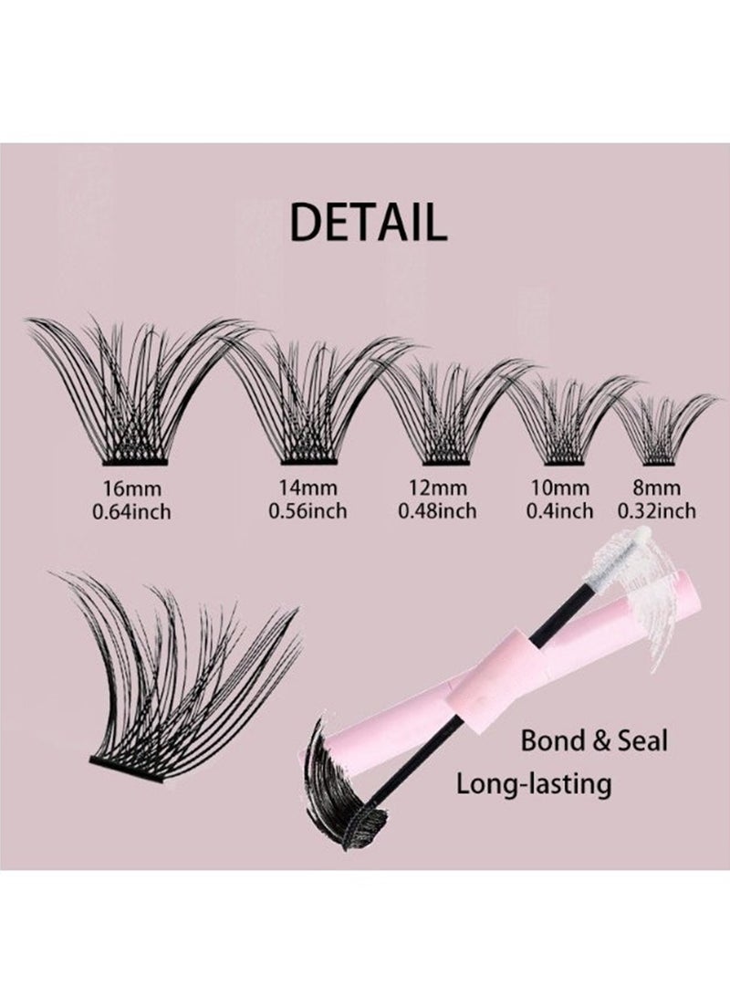 يوڠام رموش صناعية فردية في عبوات - 120 رمش منفوش - امتدادات رموش DIY بمظهر طبيعي - قابلة لإعادة الاستخدام - غراء رموش أسود لاصق - رموش عنقودية بتأثير ثلاثي الأبعاد - رموش صناعية فردية مع غراء للرموش - Image 5