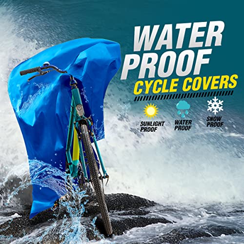 TUFFPAULIN Cycle Wrap Blue, Universal Cycle Cover, Bicycle Cover, Extra Strong, Durable, UV Resistant, 100% Waterproof Virgin, 6 Layers 3D Rib Technology, 68in x 20in x 34in - 1 No. - Image 4