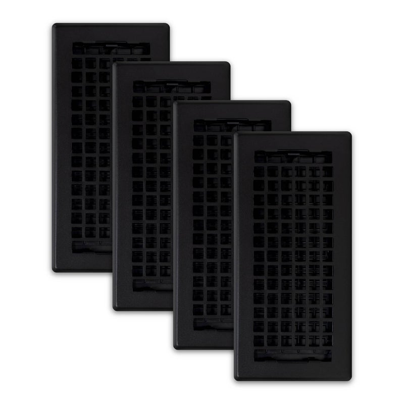 Decor Grates LTH410BLK Lattice Floor Register 4x10 Inches Black