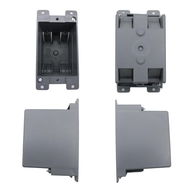 YQSIYU 1-Gang PVC Old Work Switch/Outlet Electrical Box,14 cu.in.Old Work Electrical Box 1 Gang Extra Deep,ETL,for Home Improvement,Plastic Junction Box for Switches(1 Pack) - Image 5