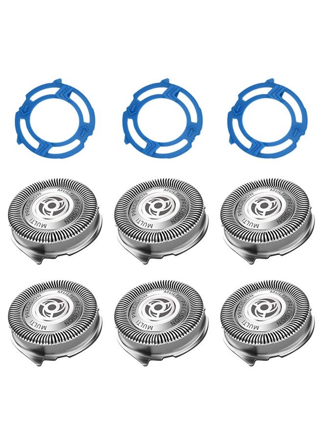 innobeaut - Sh50 Replacement Heads With Blade Retaining Rings For Philips Norelco 5000 Series 6Pc Pack - Image 1