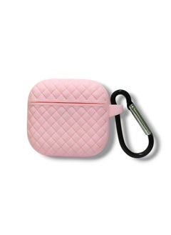 Generic AirPods 4 Silicone Case with Stylish Ribbed Design - Pink  - Image 2