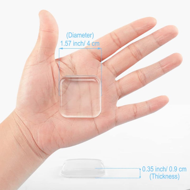Maylanny Transparent Square Door Stopper Wall Protector Set - 6-Piece Soft Rubber Door Handle Bumpers with Strong Self-Adhesive, Thickened Wall Shields (4 CM/Square, Clear) - Image 2