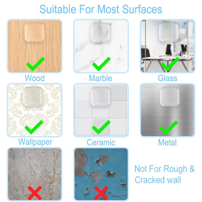 Maylanny Transparent Square Door Stopper Wall Protector Set - 6-Piece Soft Rubber Door Handle Bumpers with Strong Self-Adhesive, Thickened Wall Shields (4 CM/Square, Clear) - Image 4