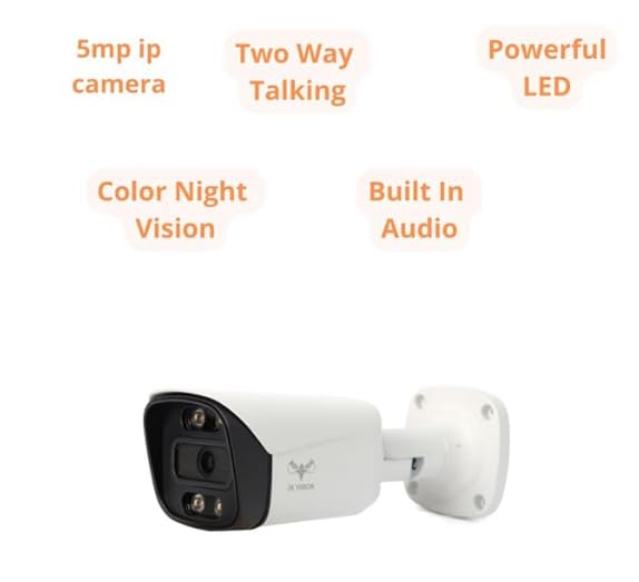 JK Vision كاميرا CCTV IP من JK Vision بدقة 5 ميجابكسل مجموعة كاملة 7 كاميرا رصاصة 1 كاميرا قبة NVR مع POE مدمج قرص صلب 2TB كابل Cat6 بطول 100 متر 16 موصل RJ45 - Image 2