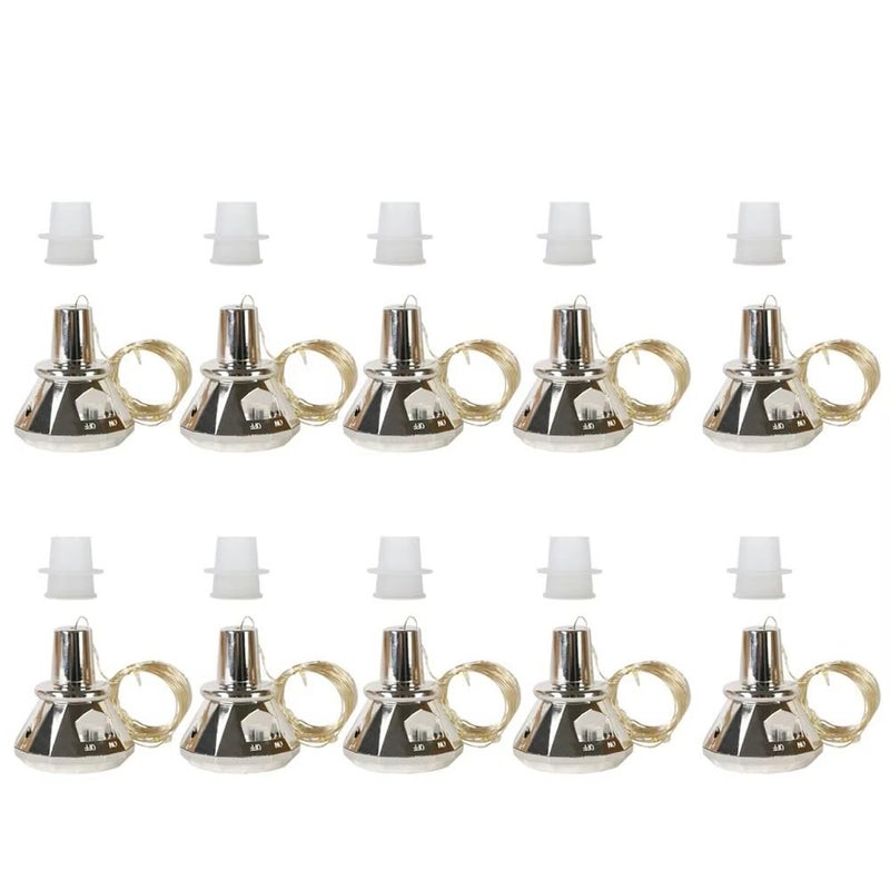 HUMAIZAR Solar Diamond Wine Bottle Lights Waterproof LED Cork Fairy String Lights with Auto 2M 20 LEDs IP65 for Christmas Party Valentines Day Romantic Home Dcor Multi Color Pack of 2 - Image 4