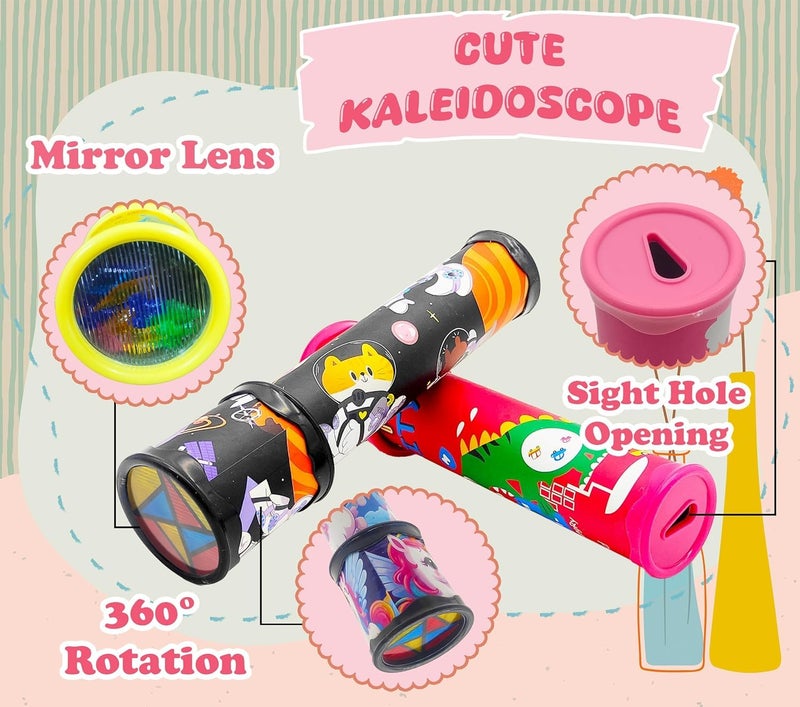 VGRASSP Classic Telescopic Kaleidoscope Toy for Kids - Magical Rotation for Viewing Colorful and Beautiful Patterns - Birthday Return Gift - Color and Design As Per Stock (Pack of 2) - Image 2