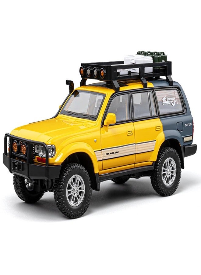 UKAXA 1:24 Scale Land Cruiser Toy Car Model Cruiser Diecast Metal Cars Light Sound Pullback Openable Door Car for Kids, Multicolor - Image 1