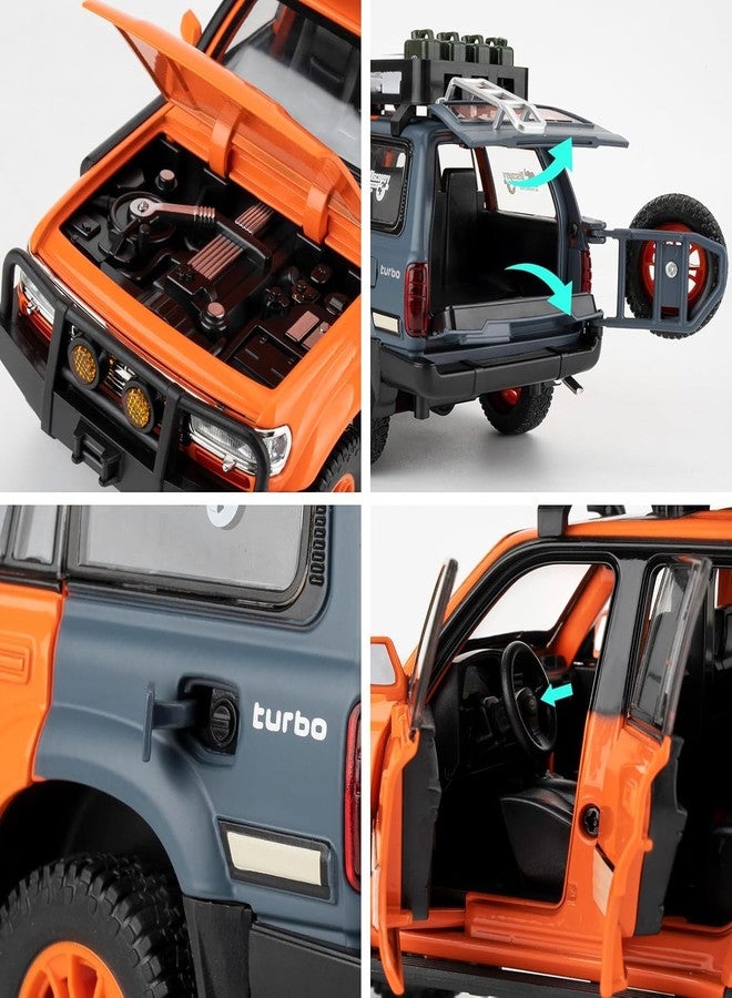 UKAXA 1:24 Scale Land Cruiser Toy Car Model Cruiser Diecast Metal Cars Light Sound Pullback Openable Door Car for Kids, Multicolor - Image 5