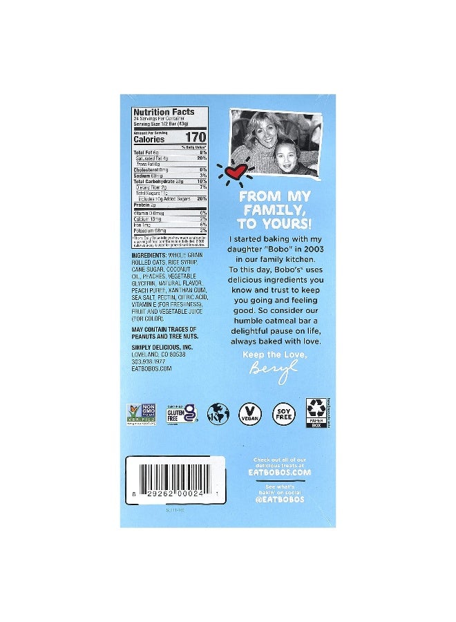Bobo's Oat Bars, Peach Oatmeal Bars, 12 Bars, 3 oz (85 g) Each - Image 2