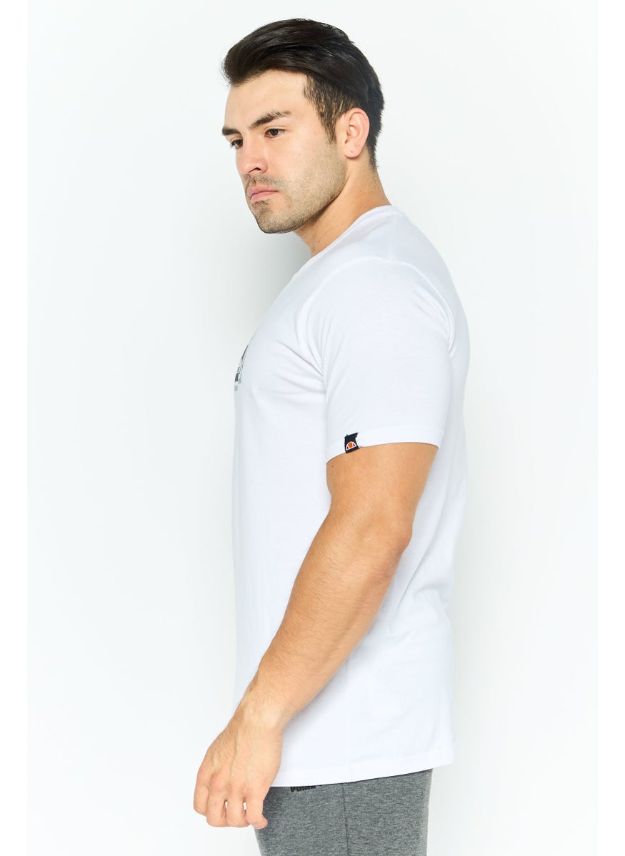 Ellesse - Men Sportswear Fit Short Sleeves Brand Logo Outdoor T-Shirt, White - Image 1